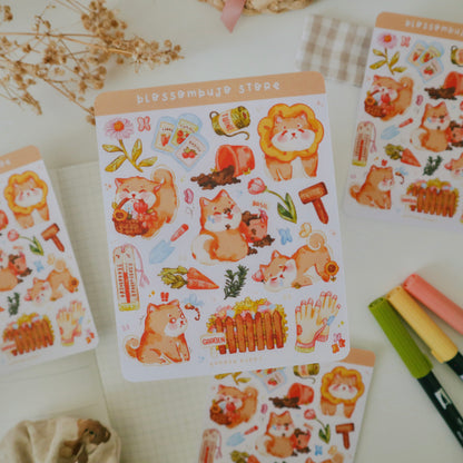 Stickersheet - Garden Puppy