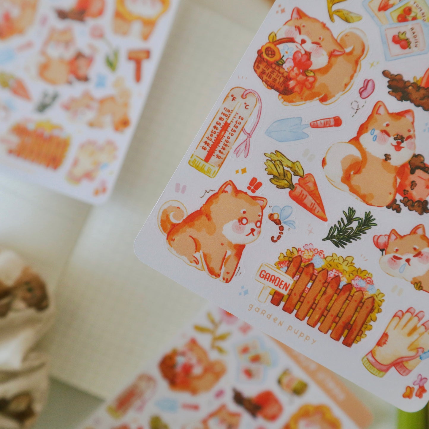 Stickersheet - Garden Puppy