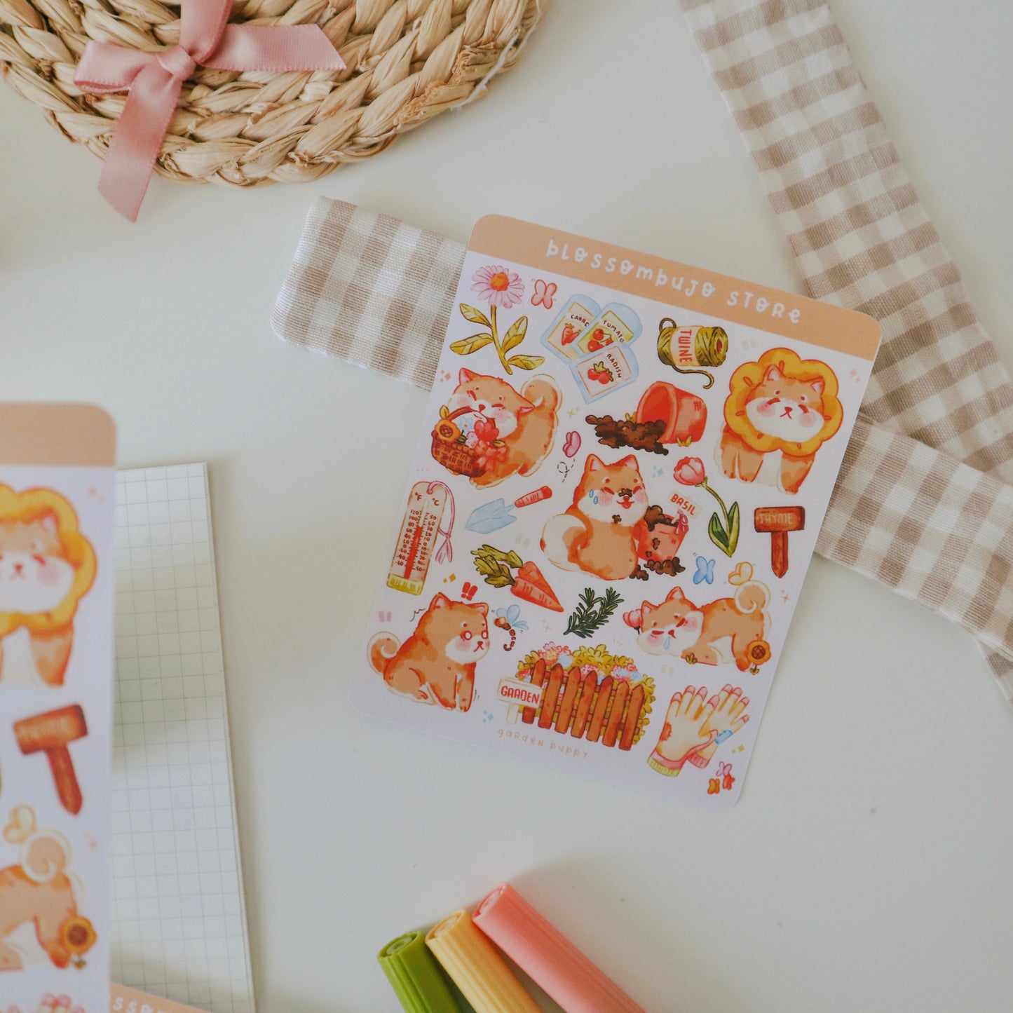 Stickersheet - Garden Puppy