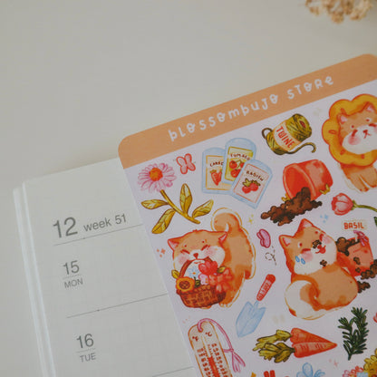 Stickersheet - Garden Puppy