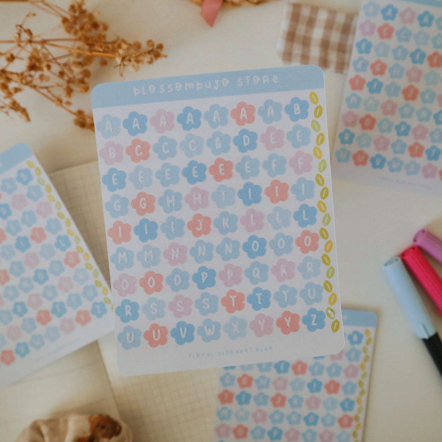 Stickersheet - Floral Alphabet