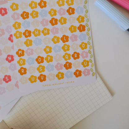 Stickersheet - Floral Alphabet