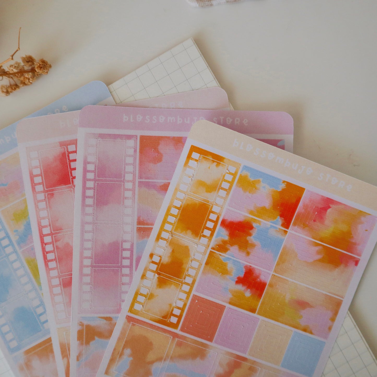 Stickersheet - Swirly Squares