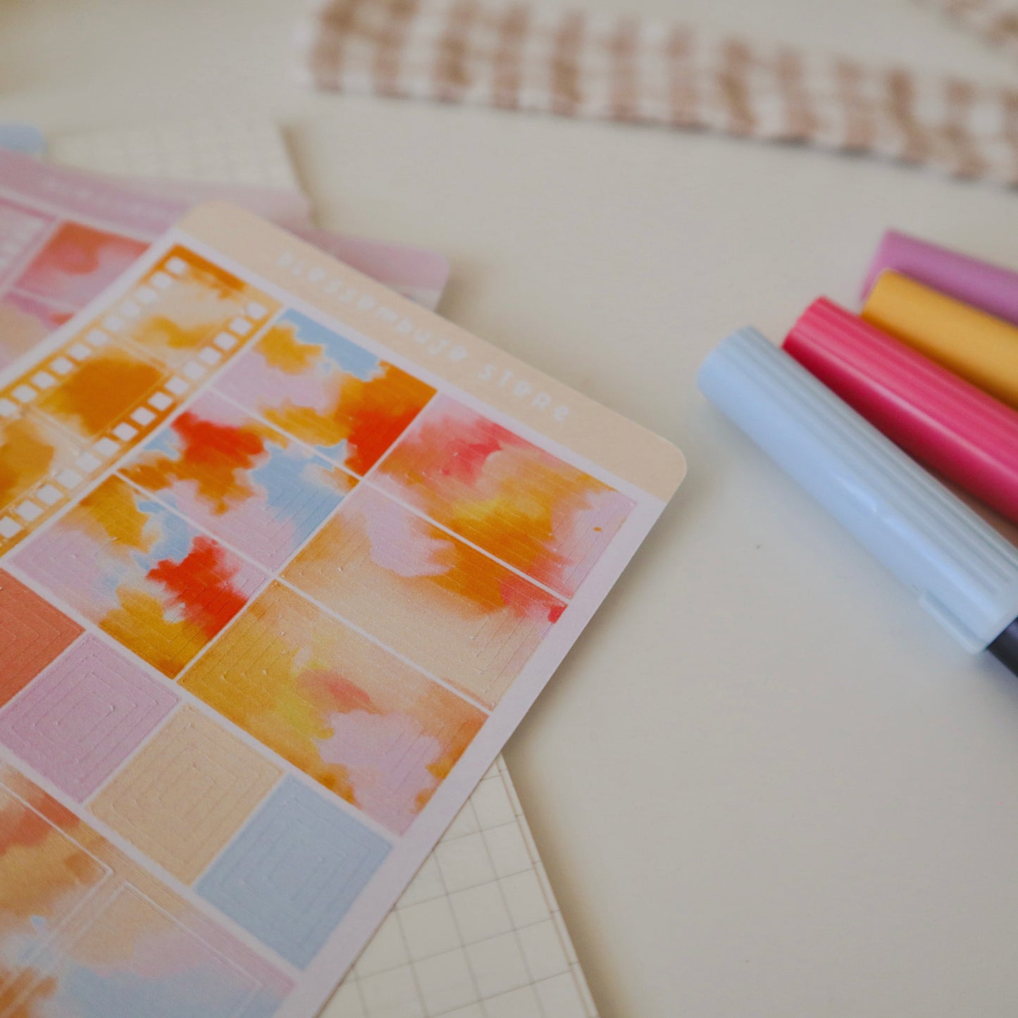 Stickersheet - Swirly Squares