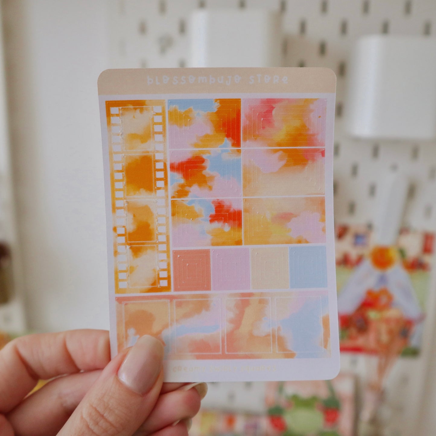 Stickersheet - Swirly Squares