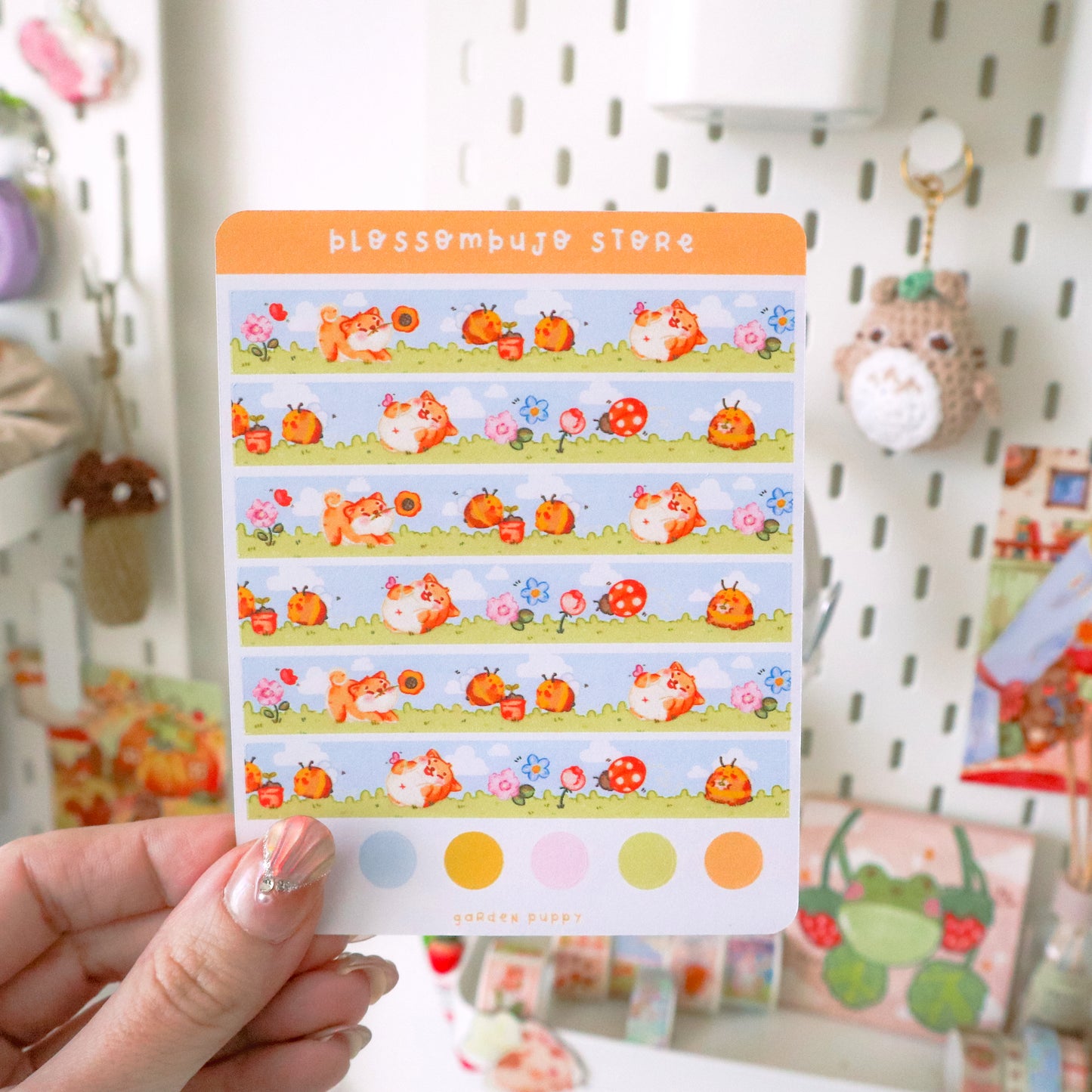 Stickersheet - Washi Tape Garden Puppy