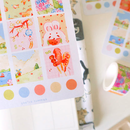 Stickersheet - Washi Tape Gentle Summer