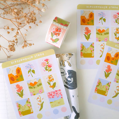 Stickersheet - Washi Tape Flower Garden