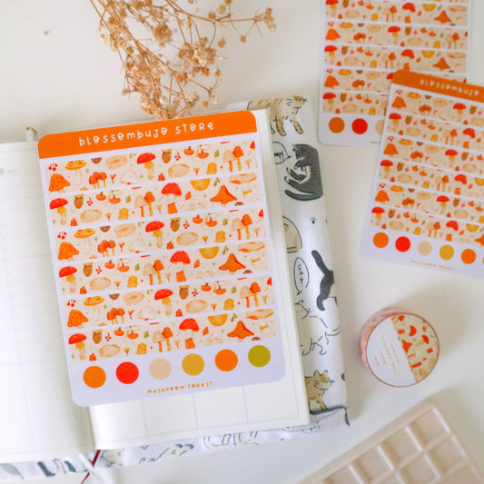 Stickersheet - Washi Tape Mushroom Forest