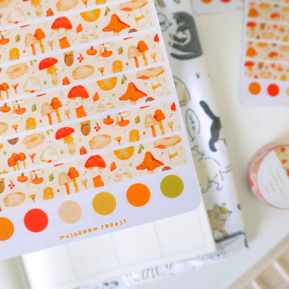 Stickersheet - Washi Tape Mushroom Forest