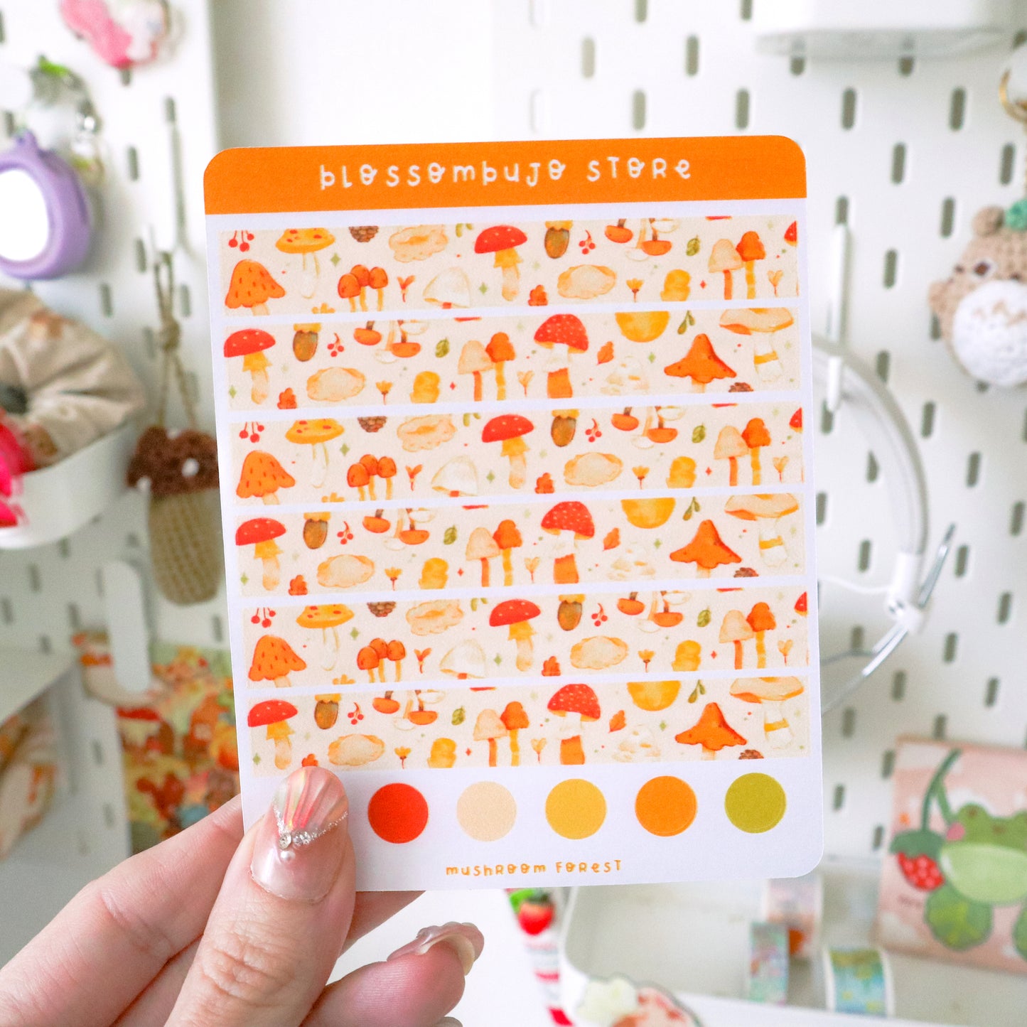 Stickersheet - Washi Tape Mushroom Forest