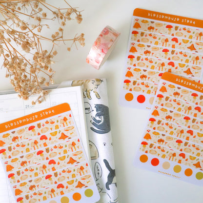 Stickersheet - Washi Tape Mushroom Forest