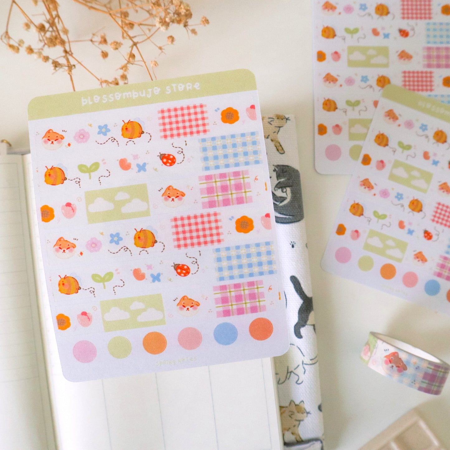 Stickersheet - Washi Tape Spring Notes