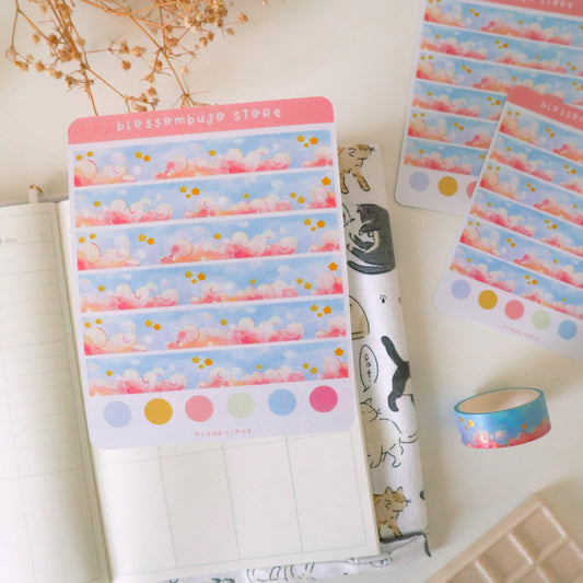 Stickersheet - Washi Tape Ocean Cloud
