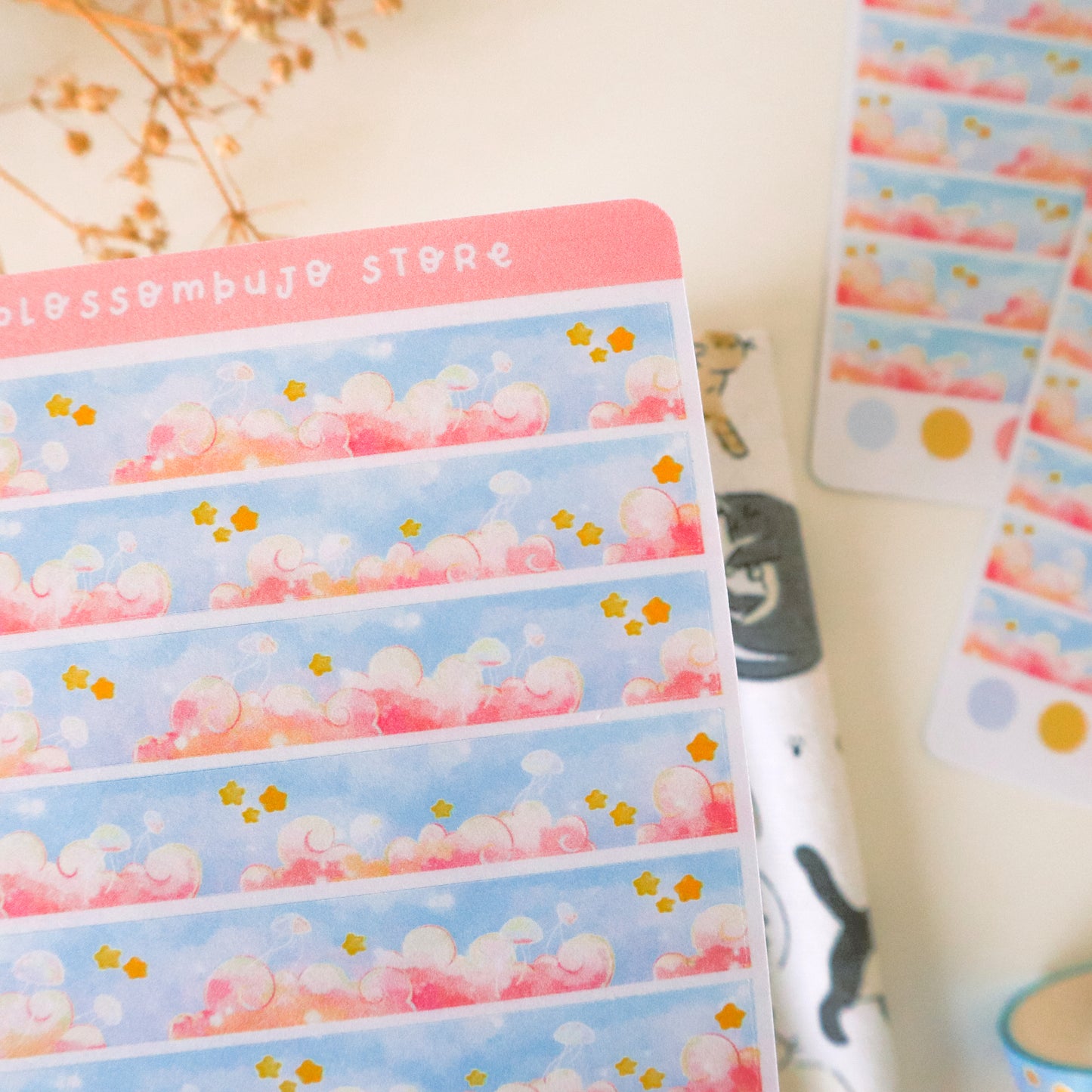 Stickersheet - Washi Tape Ocean Cloud