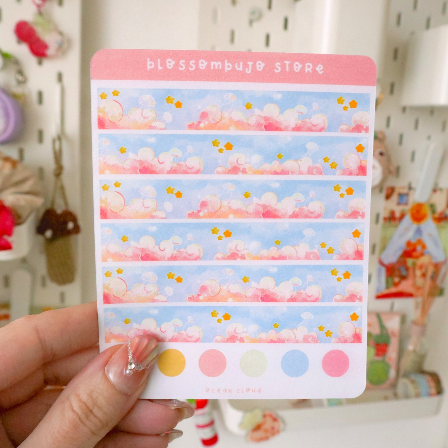 Stickersheet - Washi Tape Ocean Cloud
