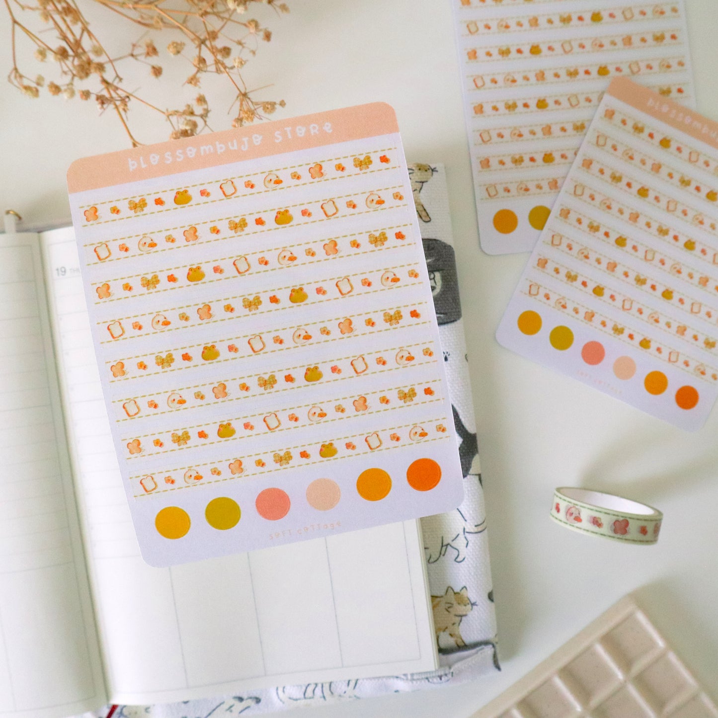 Stickersheet - Washi Tape Soft Cottage