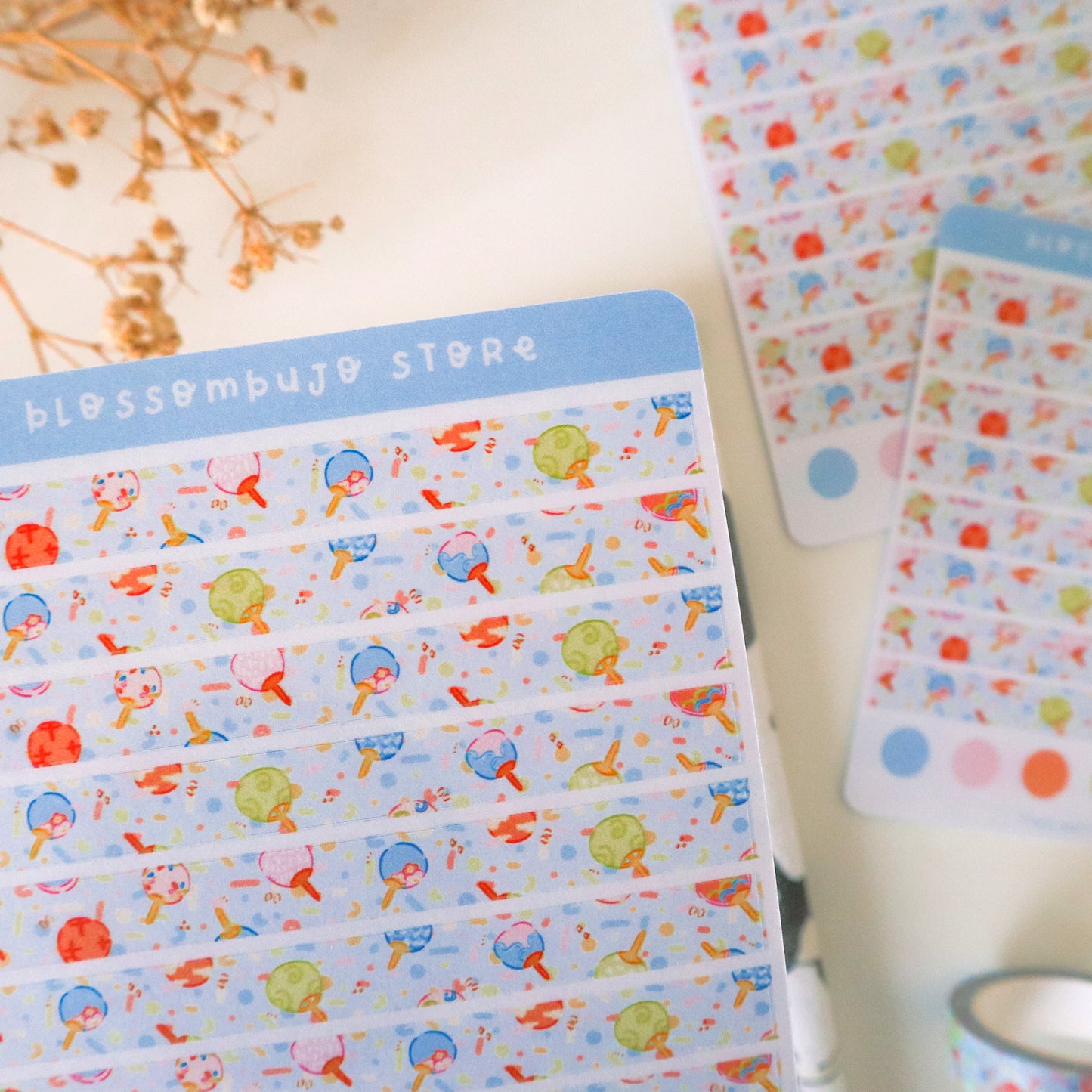 Stickersheet - Washi Tape Fans Pattern