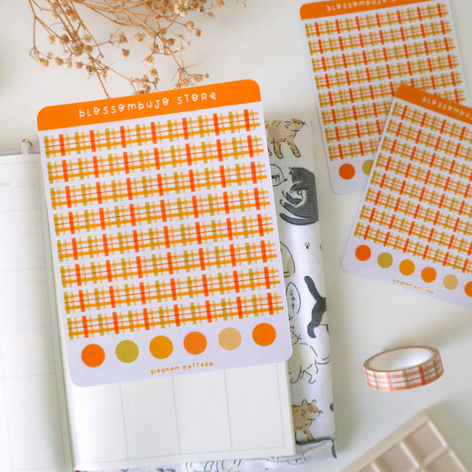 Stickersheet - Washi Tape Gingham Pattern