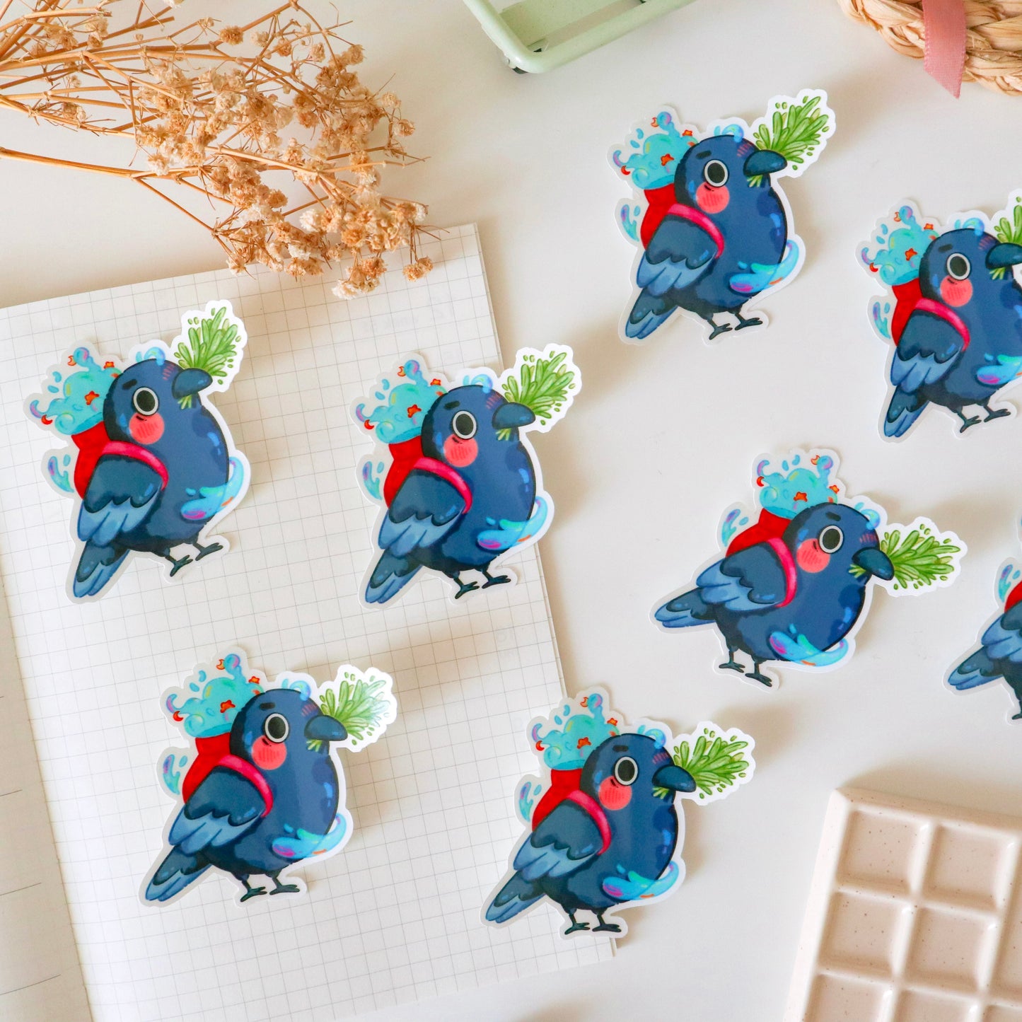 Sticker Flake Vinyl Transparent - Crow the Familiar