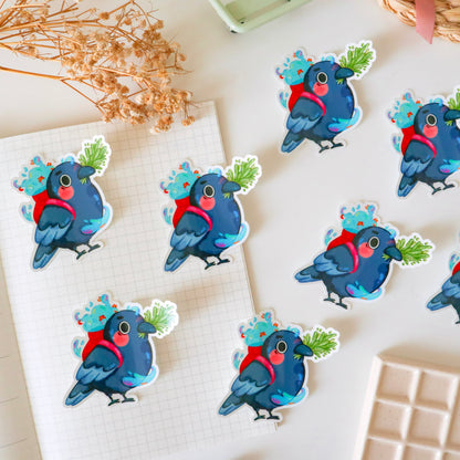Sticker Flake Vinyl Transparent - Crow the Familiar