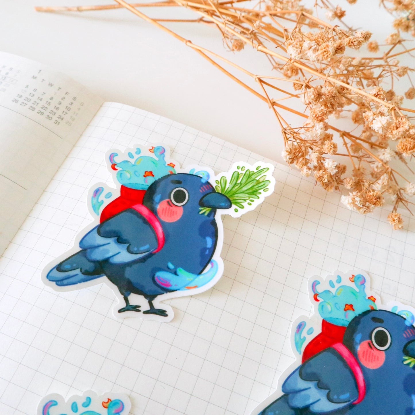 Sticker Flake Vinyl Transparent - Crow the Familiar