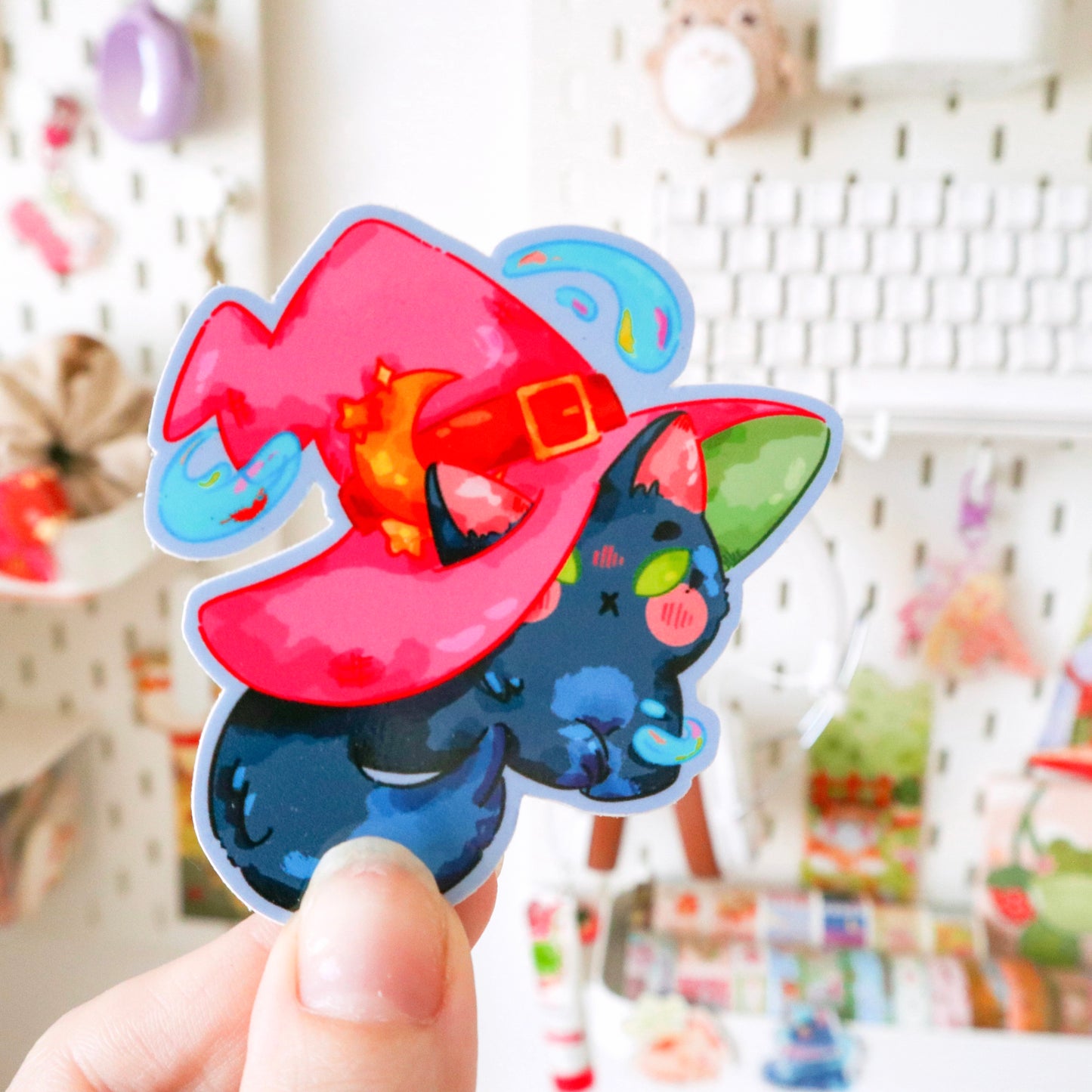 Sticker Flake Vinyl Glossy - Cat the Familiar