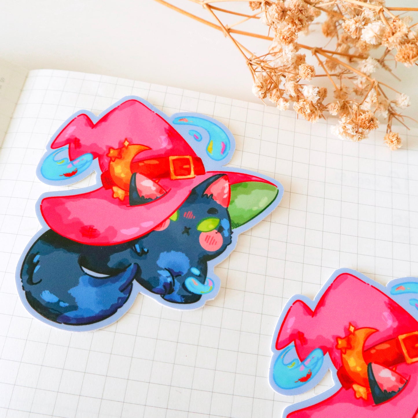 Sticker Flake Vinyl Glossy - Cat the Familiar
