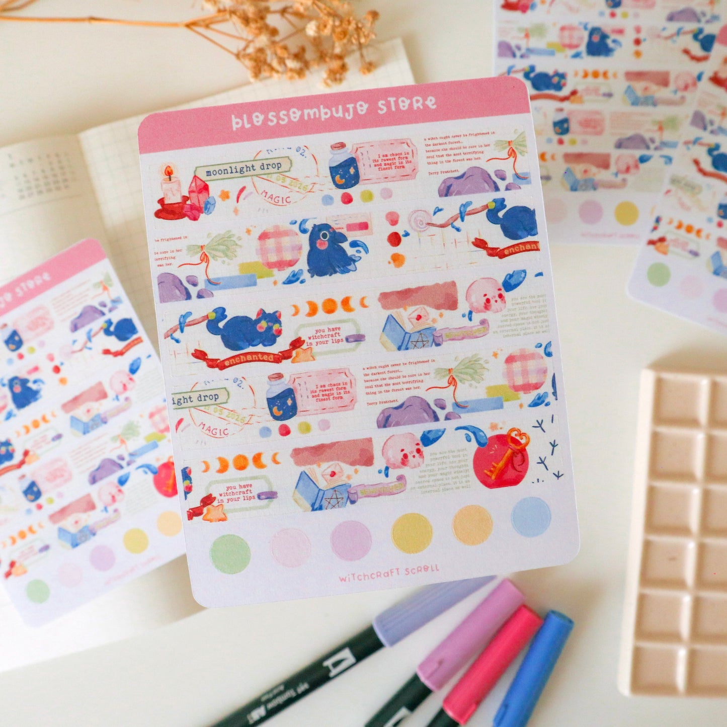 Stickersheet - Washi Tape Witchcraft Scroll