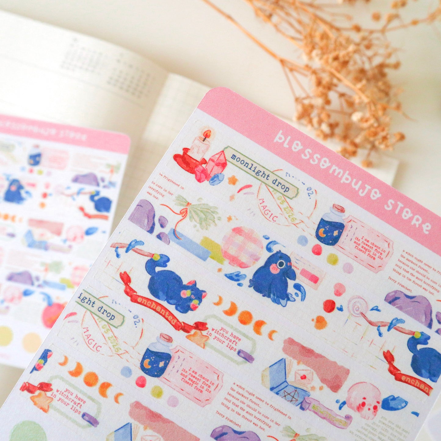 Stickersheet - Washi Tape Witchcraft Scroll