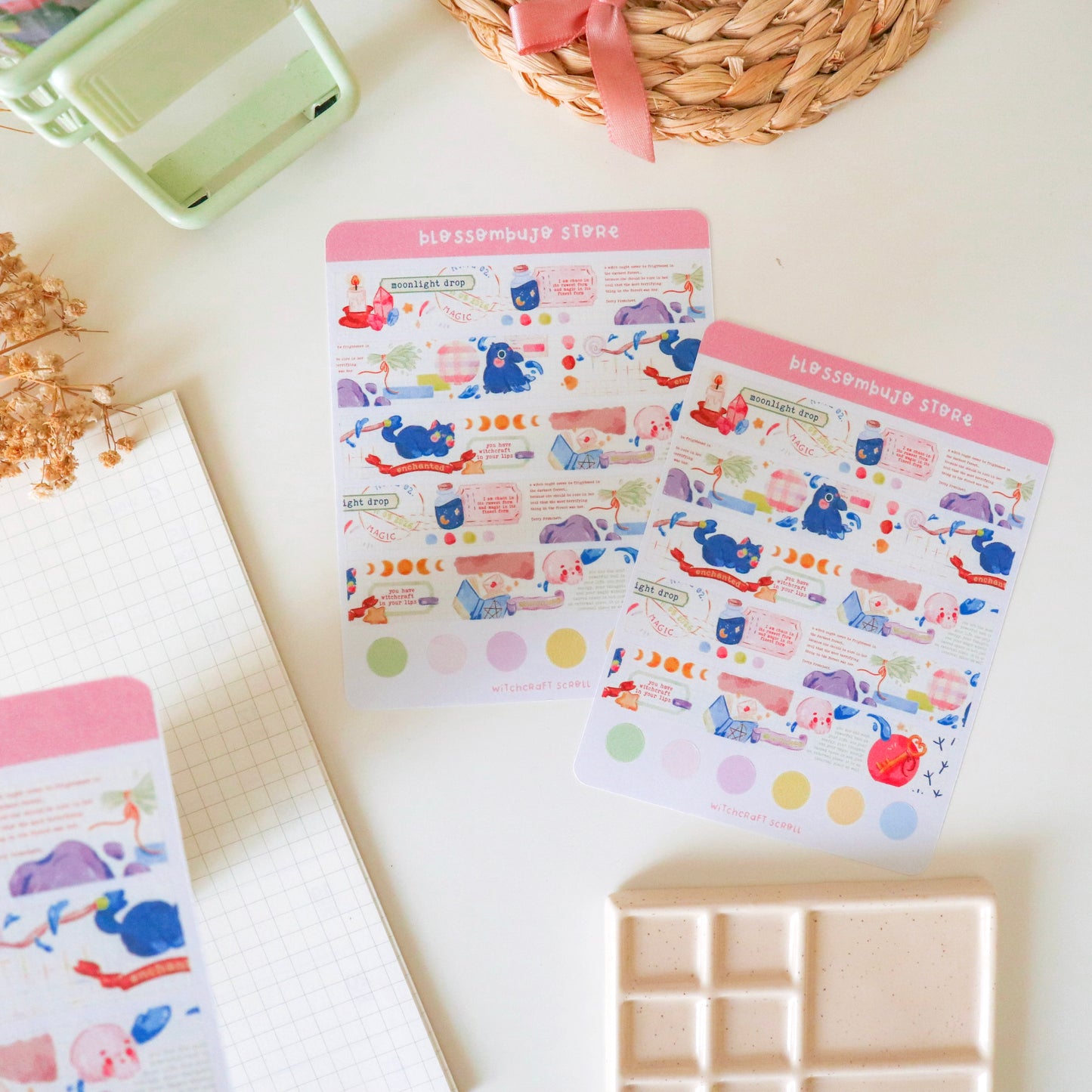 Stickersheet - Washi Tape Witchcraft Scroll
