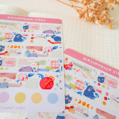 Stickersheet - Washi Tape Witchcraft Scroll