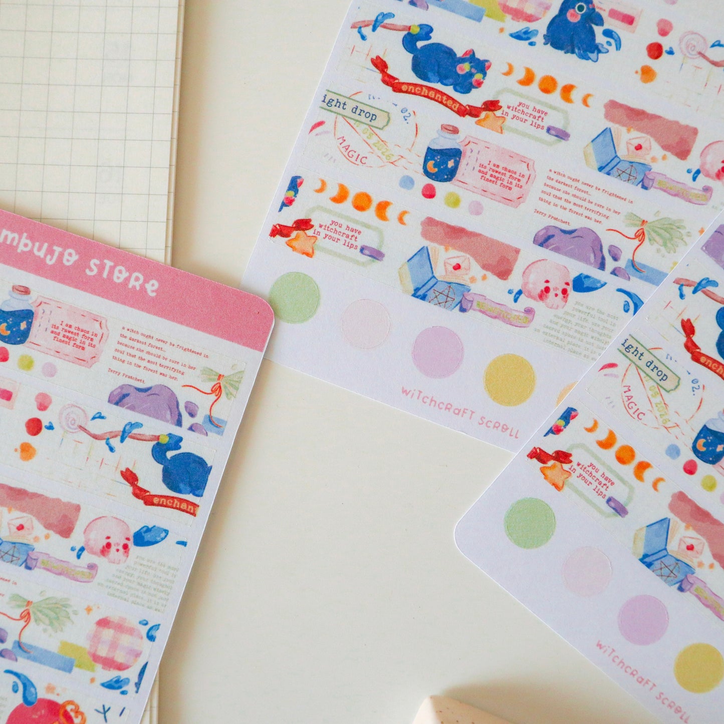Stickersheet - Washi Tape Witchcraft Scroll