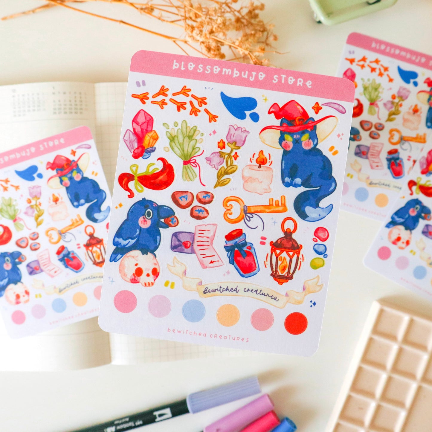 Stickersheet - Bewitched Creatures