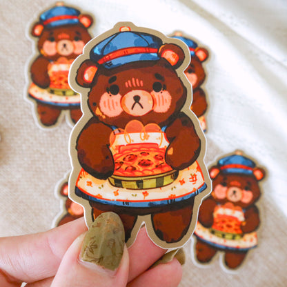 Sticker Flake Vinyl Matte - Bakehouse Bear
