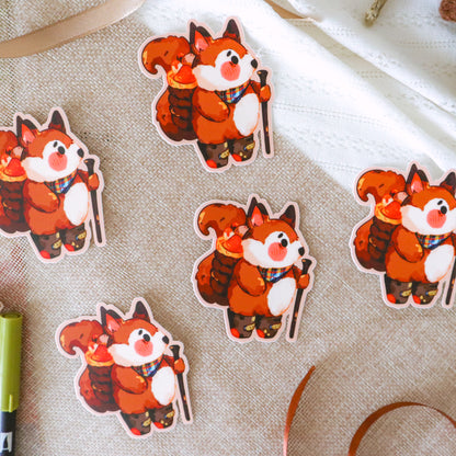 Sticker Flake Vinyl Matte - Woodland Squirrel