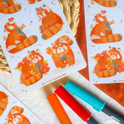 Stickersheet - Aki the Red Panda