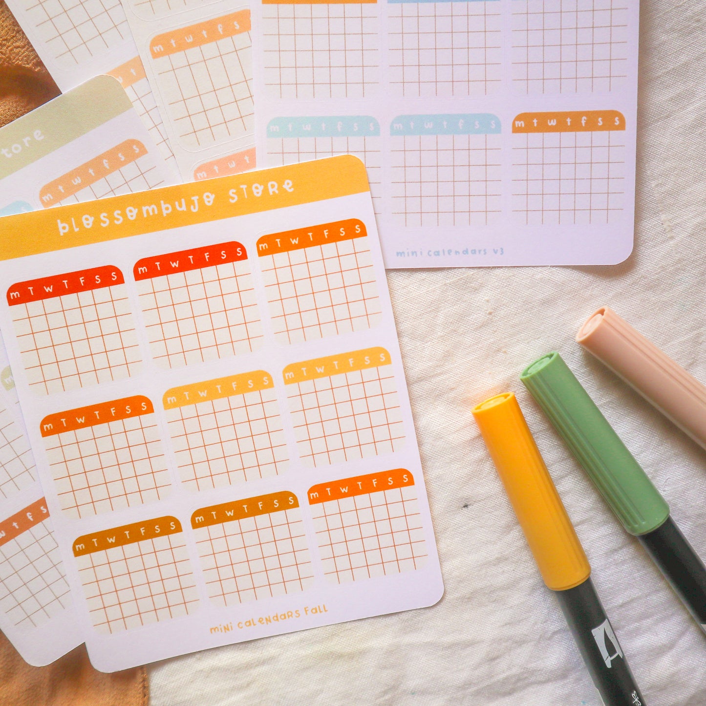 Stickersheet - Mini Calendars (Fall Edition)
