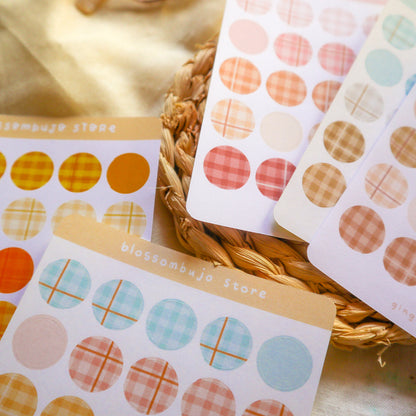 Stickersheet - Gingham Circles (Fall Edition)