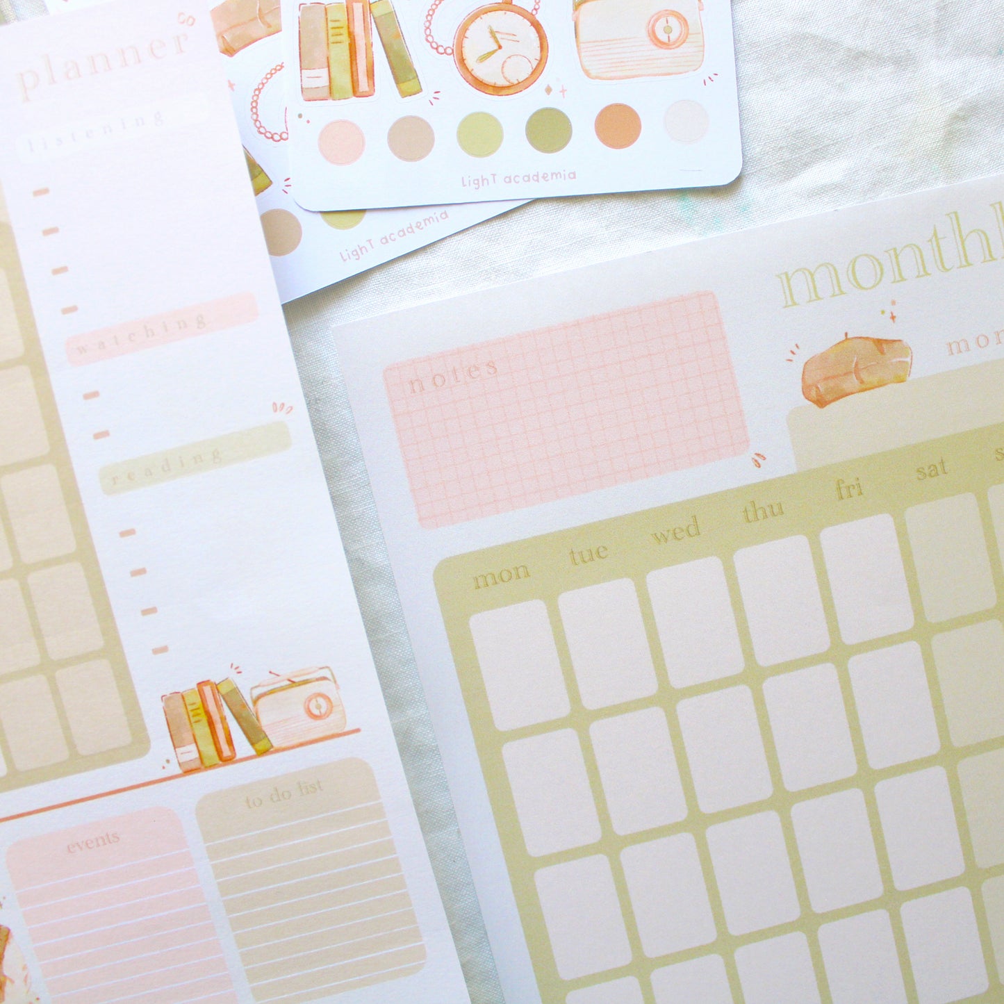 Printables - Monthly Planner Light Academia