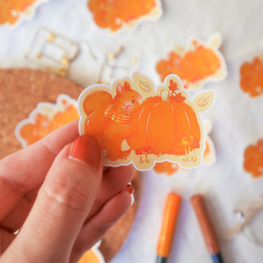 Sticker Flake - Pumpkin Squirrel