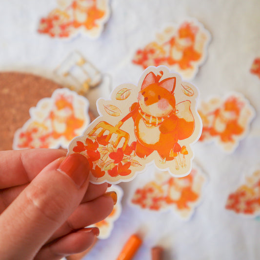 Sticker Flake - Fox Leaves