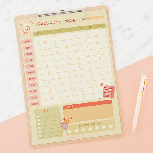 Printables - Study Time Table Anime Foody