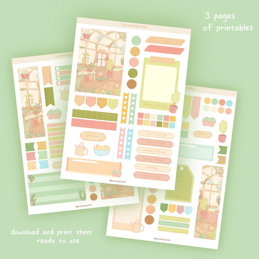 PRINTABLES - "Greenhouse" Theme.