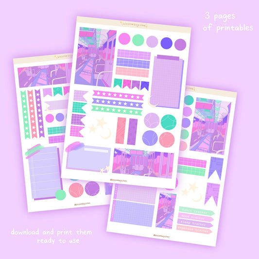 Printables - Vaporwave Aesthetic Journal Kit